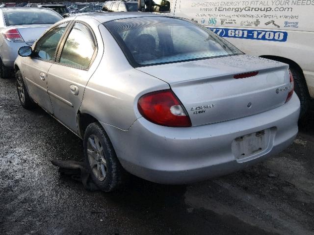 1B3ES26C52D505669 - 2002 DODGE NEON SILVER photo 3