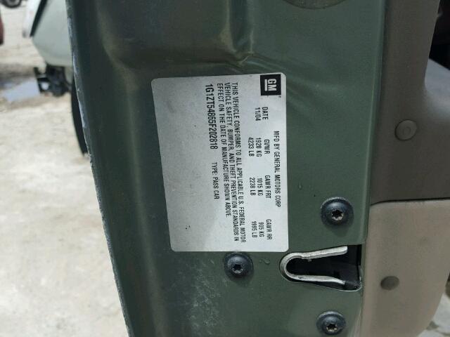 1G1ZT54865F202818 - 2005 CHEVROLET MALIBU LS 绿色 照片 10