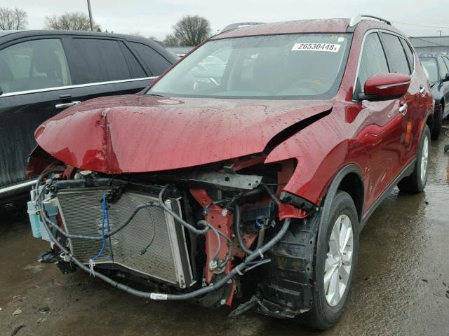 5N1AT2MV9EC778070 - 2014 NISSAN ROGUE S MAROON photo 2