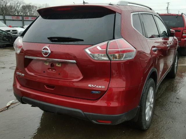 5N1AT2MV9EC778070 - 2014 NISSAN ROGUE S MAROON photo 4