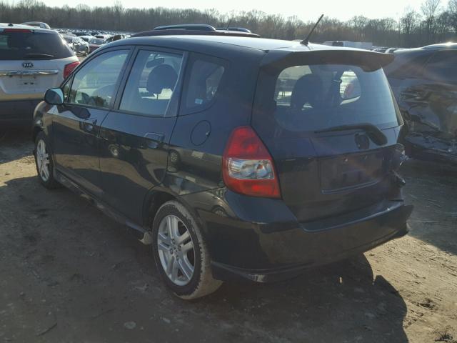 JHMGD38648S049505 - 2008 HONDA FIT SPORT BLACK photo 3