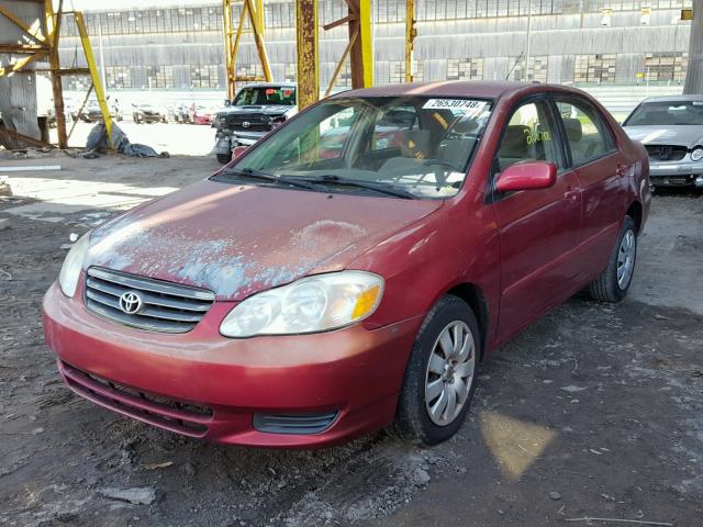 1NXBR32E83Z042305 - 2003 TOYOTA COROLLA CE RED photo 2