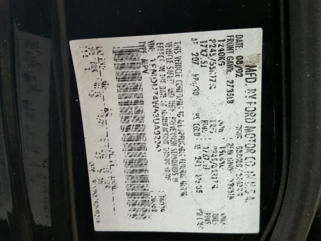 1FMDU74W63UA02261 - 2003 FORD EXPLORER E BLACK photo 10