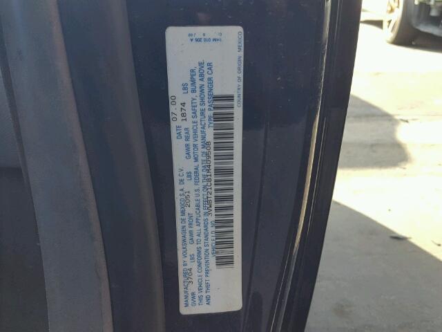 3VWBT21C81M409508 - 2001 VOLKSWAGEN NEW BEETLE 蓝色 照片 10