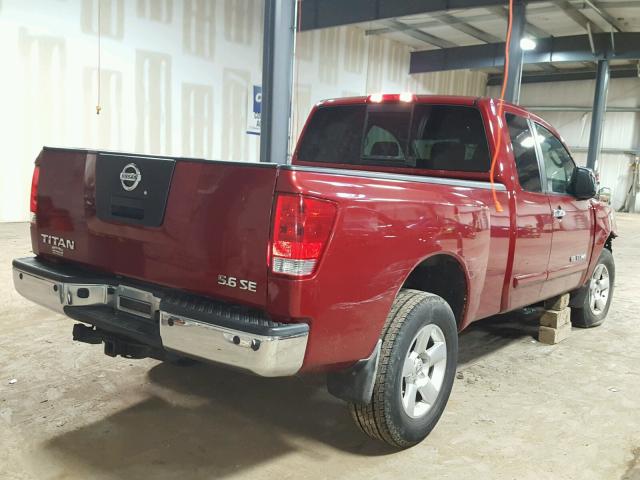 1N6BA06BX7N206712 - 2007 NISSAN TITAN XE MAROON photo 4