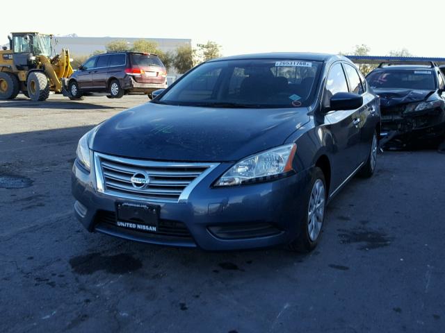 3N1AB7AP8EY229335 - 2014 NISSAN SENTRA S BLUE photo 2