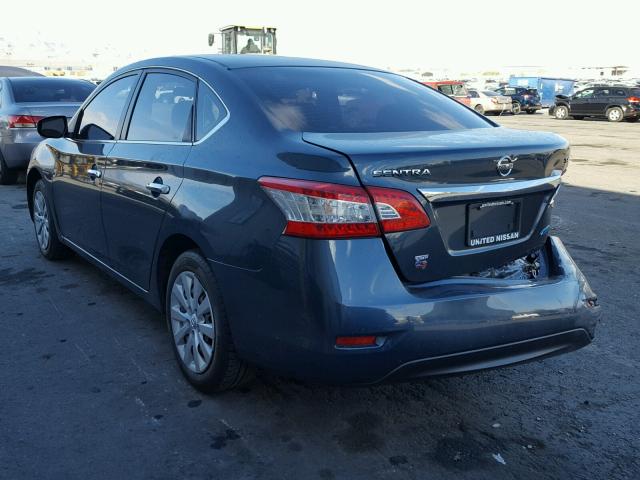 3N1AB7AP8EY229335 - 2014 NISSAN SENTRA S BLUE photo 3