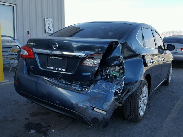 3N1AB7AP8EY229335 - 2014 NISSAN SENTRA S BLUE photo 4