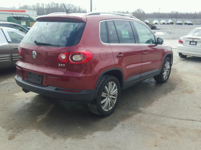 WVGAV7AX4BW000752 - 2011 VOLKSWAGEN TIGUAN S MAROON photo 4