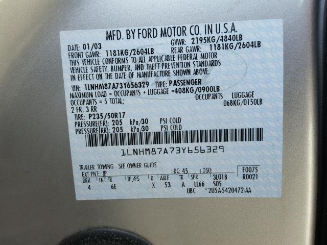 1LNHM87A73Y656329 - 2003 LINCOLN LS 银色 照片 10