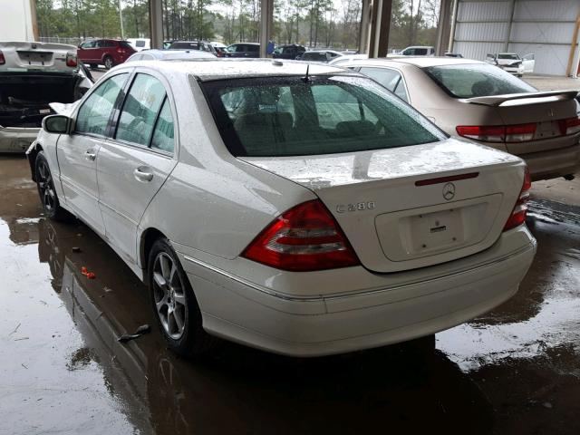 WDBRF54HX7F854762 - 2007 MERCEDES-BENZ C 280 WHITE photo 3