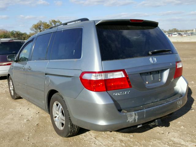 5FNRL38477B022788 - 2007 HONDA ODYSSEY EX BLUE photo 3