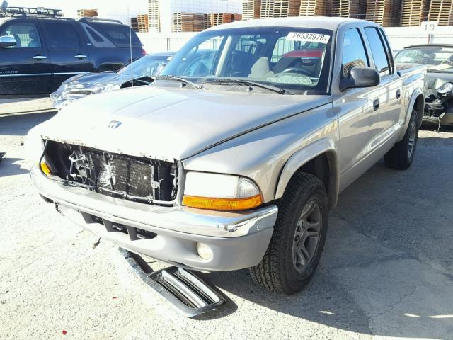 1D7HL48N94S660961 - 2004 DODGE DAKOTA QUA TAN photo 2