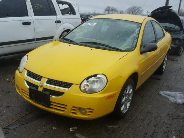 1B3ES56C54D589223 - 2004 DODGE NEON SXT YELLOW photo 2