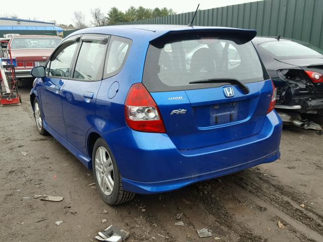 JHMGD386X7S057445 - 2007 HONDA FIT S BLUE photo 3