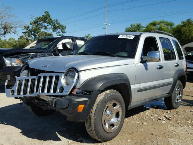 1J4GK48K17W633310 - 2007 JEEP LIBERTY SP SILVER photo 2