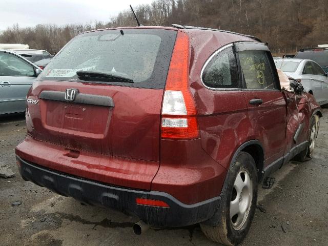 5J6RE48317L013888 - 2007 HONDA CR-V LX RED photo 4