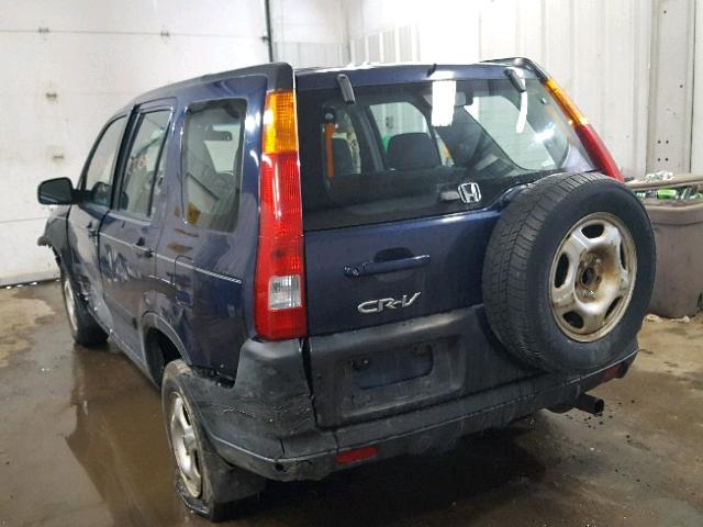 SHSRD68454U208820 - 2004 HONDA CR-V LX BLUE photo 3