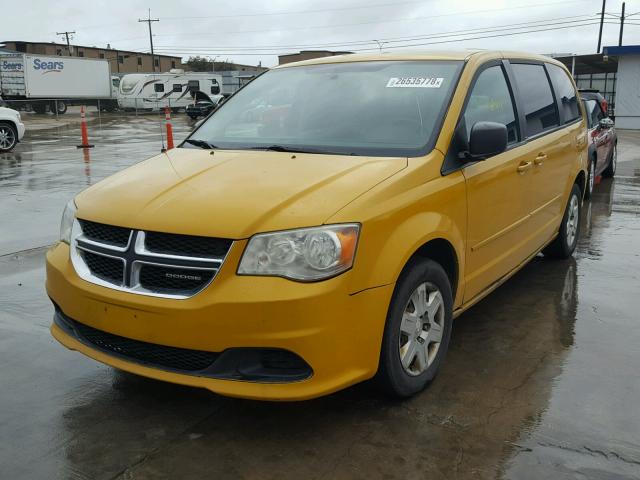 2C4RDGBG4CR146314 - 2012 DODGE GRAND CARA YELLOW photo 2