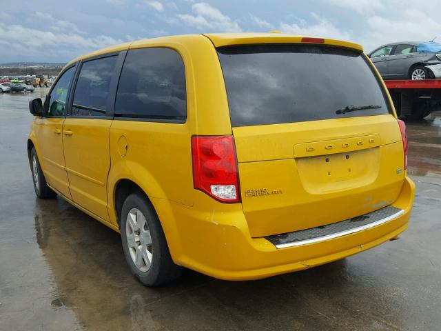 2C4RDGBG4CR146314 - 2012 DODGE GRAND CARA YELLOW photo 3