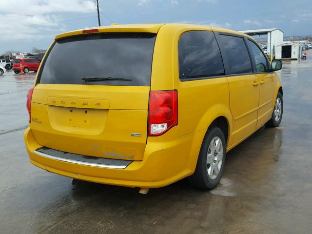 2C4RDGBG4CR146314 - 2012 DODGE GRAND CARA YELLOW photo 4