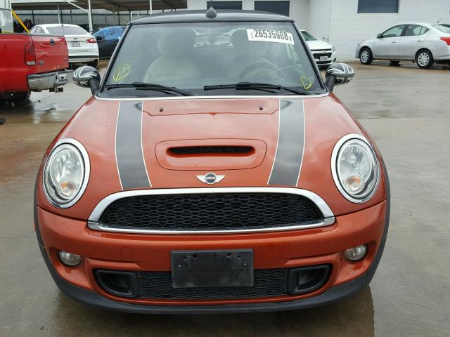 WMWZP3C59DT550777 - 2013 MINI COOPER S ORANGE photo 9