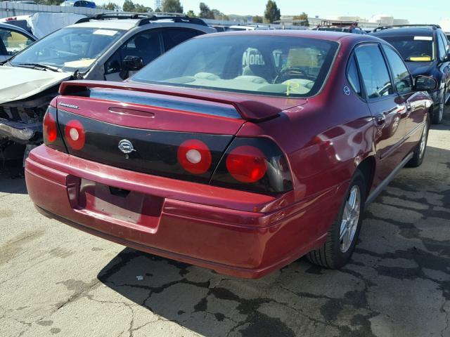 2G1WF52E359361162 - 2005 CHEVROLET IMPALA BURGUNDY photo 4