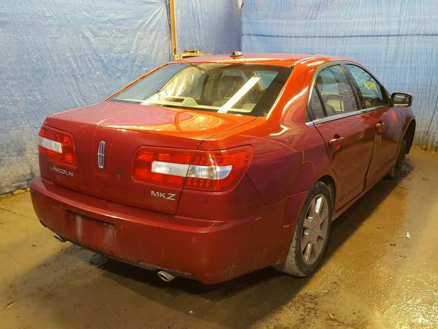 3LNHM26T38R629893 - 2008 LINCOLN MKZ RED photo 4