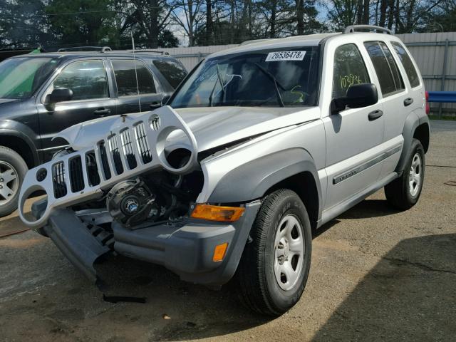 1J4GK48K57W605929 - 2007 JEEP LIBERTY SP SILVER photo 2