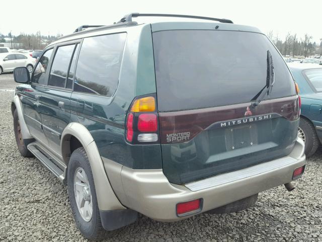 JA4MT31H9YP805457 - 2000 MITSUBISHI MONTERO SP GREEN photo 3