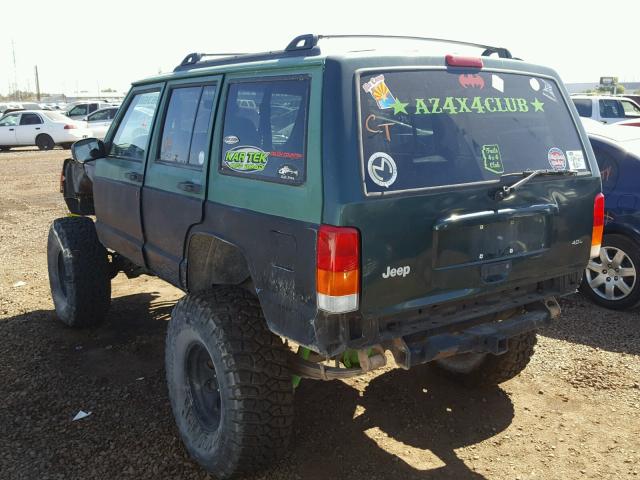 1J4FF68S2XL557657 - 1999 JEEP CHEROKEE S GREEN photo 3