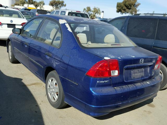 2HGES16375H537170 - 2005 HONDA CIVIC DX V BLUE photo 3