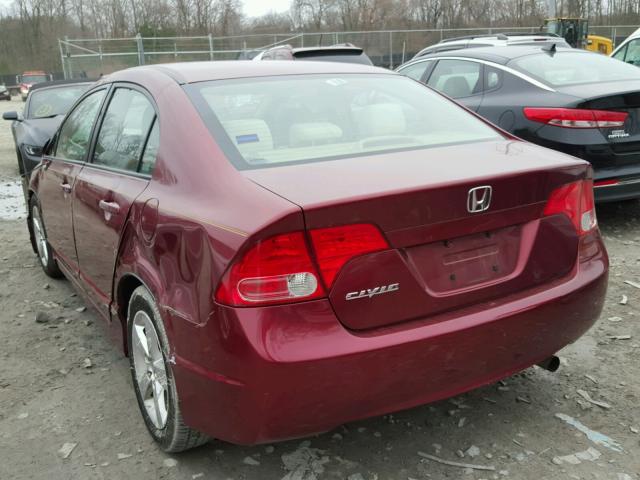 1HGFA168X8L022299 - 2008 HONDA CIVIC EX BURGUNDY photo 3