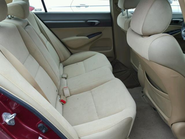1HGFA168X8L022299 - 2008 HONDA CIVIC EX ბურგუნდია ფოტო 6