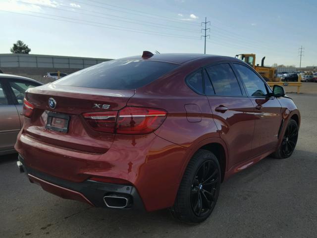 5UXKU2C37H0U29483 - 2017 BMW X6 XDRIVE3 RED photo 4