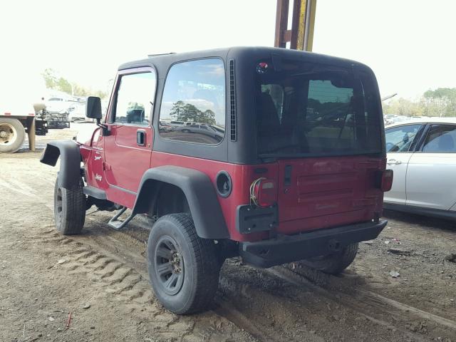 1J4FY19S1XP401176 - 1999 JEEP WRANGLER / RED photo 3