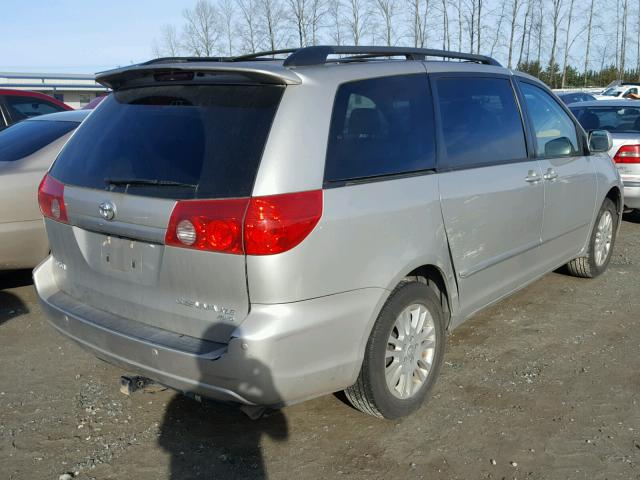 5TDBK22C77S006102 - 2007 TOYOTA SIENNA XLE SILVER photo 4