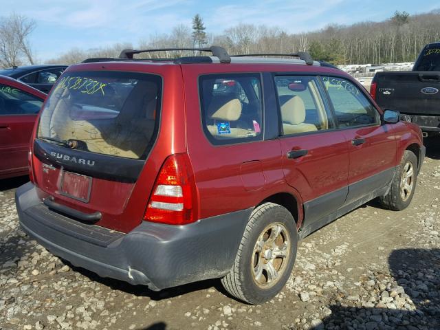JF1SG63605H709758 - 2005 SUBARU FORESTER 2 RED photo 4