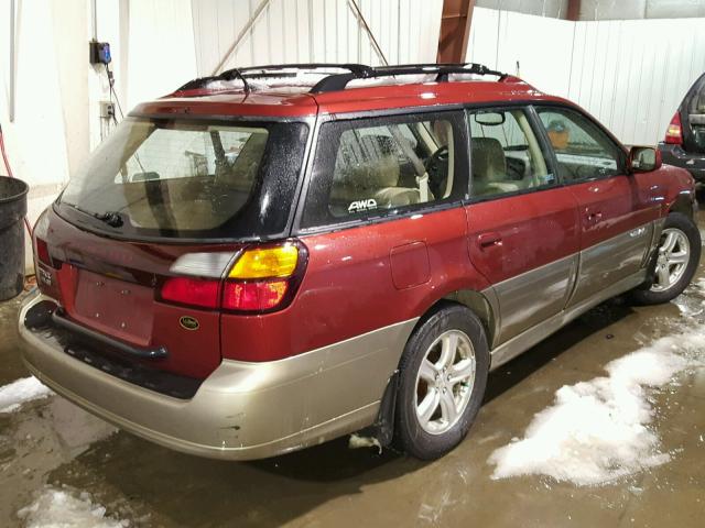 4S3BH806047614399 - 2004 SUBARU LEGACY OUT BURGUNDY photo 4