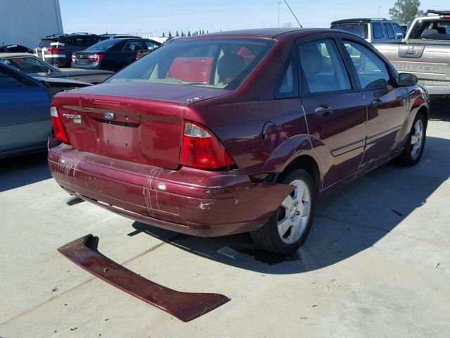 1FAHP34N17W135376 - 2007 FORD FOCUS ZX4 BURGUNDY photo 4