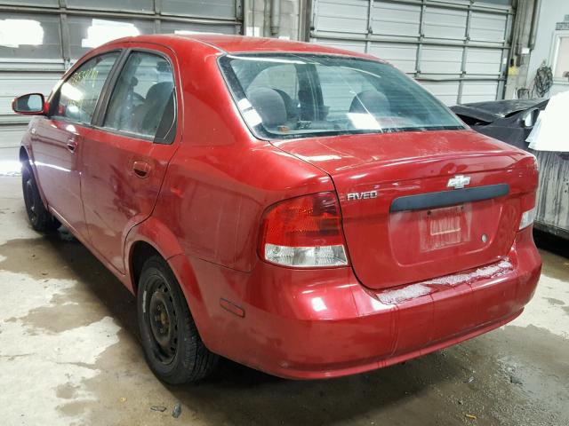 KL1TD56616B634190 - 2006 CHEVROLET AVEO BASE RED photo 3