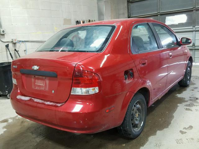 KL1TD56616B634190 - 2006 CHEVROLET AVEO BASE Kırmızı fotoğraf 4