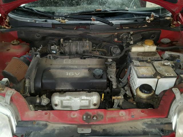 KL1TD56616B634190 - 2006 CHEVROLET AVEO BASE RED photo 7