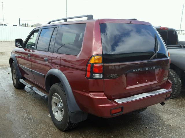 JA4MT21H12P004295 - 2002 MITSUBISHI MONTERO SP GRAY photo 3