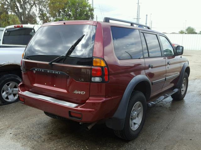 JA4MT21H12P004295 - 2002 MITSUBISHI MONTERO SP GRAY photo 4