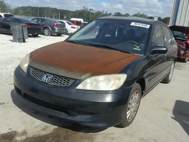 2HGES16595H625817 - 2005 HONDA CIVIC LX BLACK photo 2