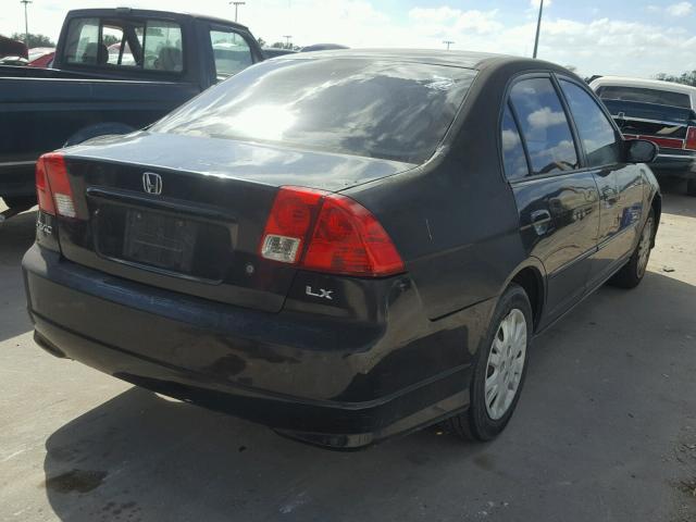 2HGES16595H625817 - 2005 HONDA CIVIC LX BLACK photo 4