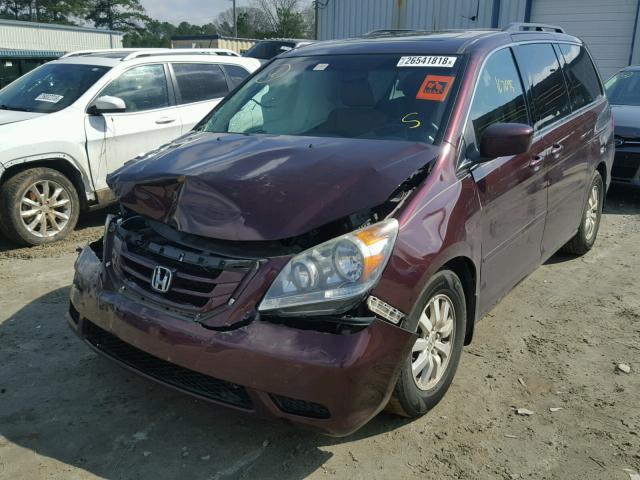 5FNRL38738B109437 - 2008 HONDA ODYSSEY EX RED photo 2