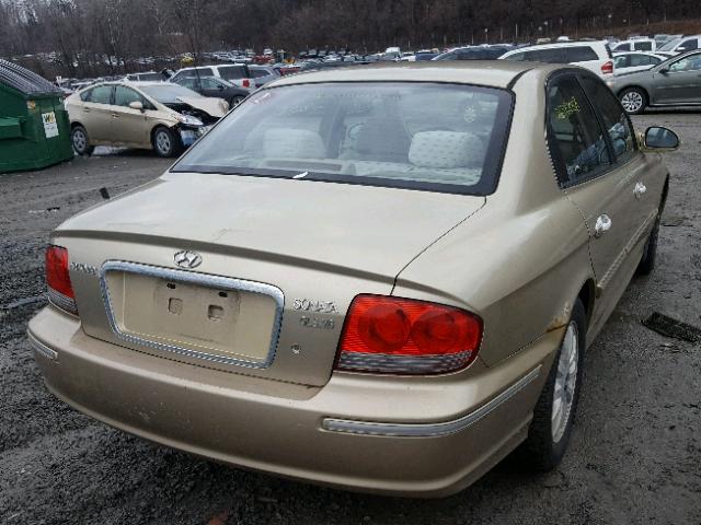 KMHWF35H12A590176 - 2002 HYUNDAI SONATA GLS GOLD photo 4