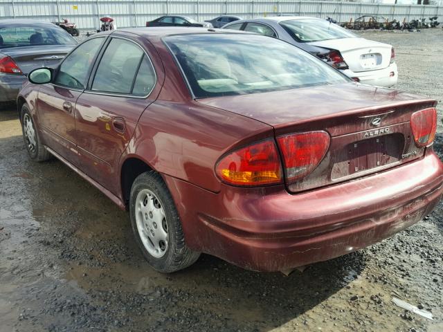 1G3NL52F33C294881 - 2003 OLDSMOBILE ALERO GL BURGUNDY photo 3